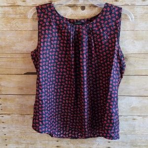 Talbots Navy Silk Ladybug Tank Women's Sz Small